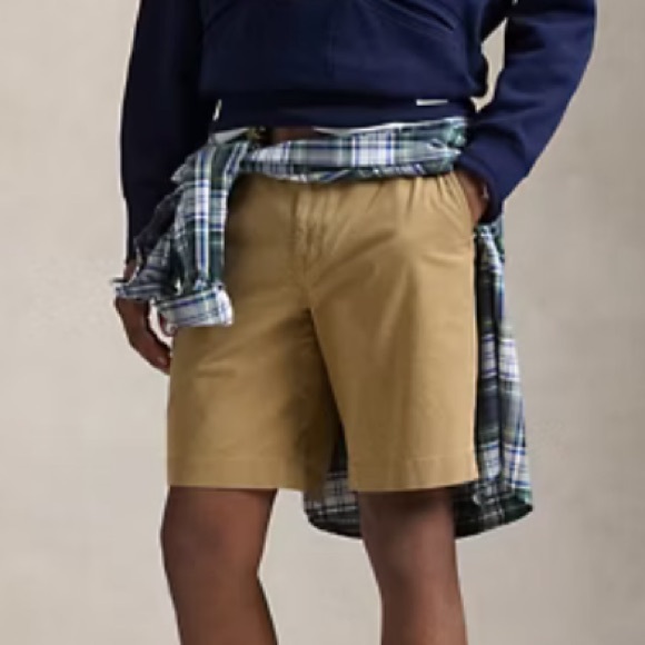 Polo Ralph Lauren 9" Stretch Classic Fit Chino Shorts Khaki Tan Size 40 - Picture 1 of 9